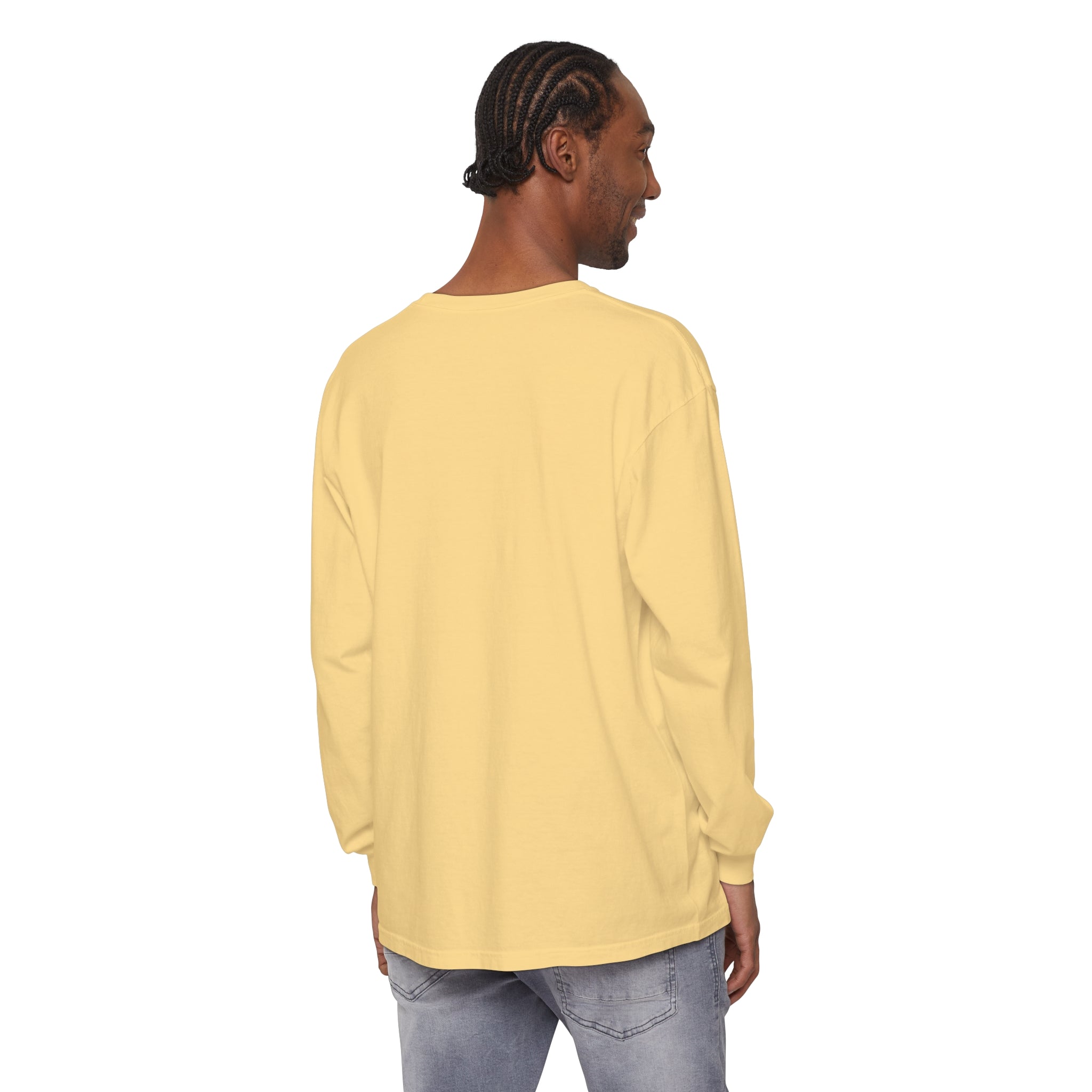 Vanuatu Relief Long - Sleeve Shirt - Melo Means Relax - Blue Text - Melo