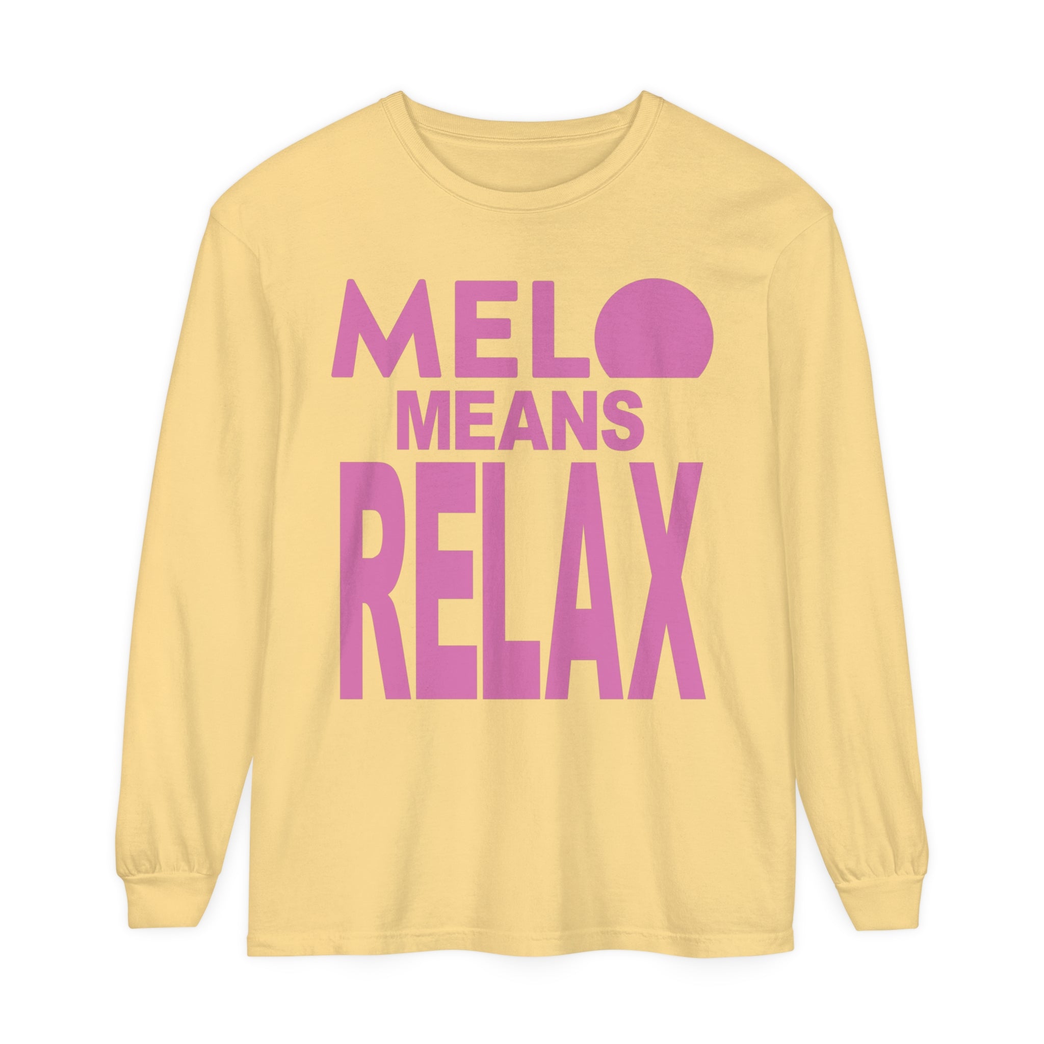 Vanuatu Relief Long - Sleeve Shirt - Melo Means Relax - Pink Text - Melo