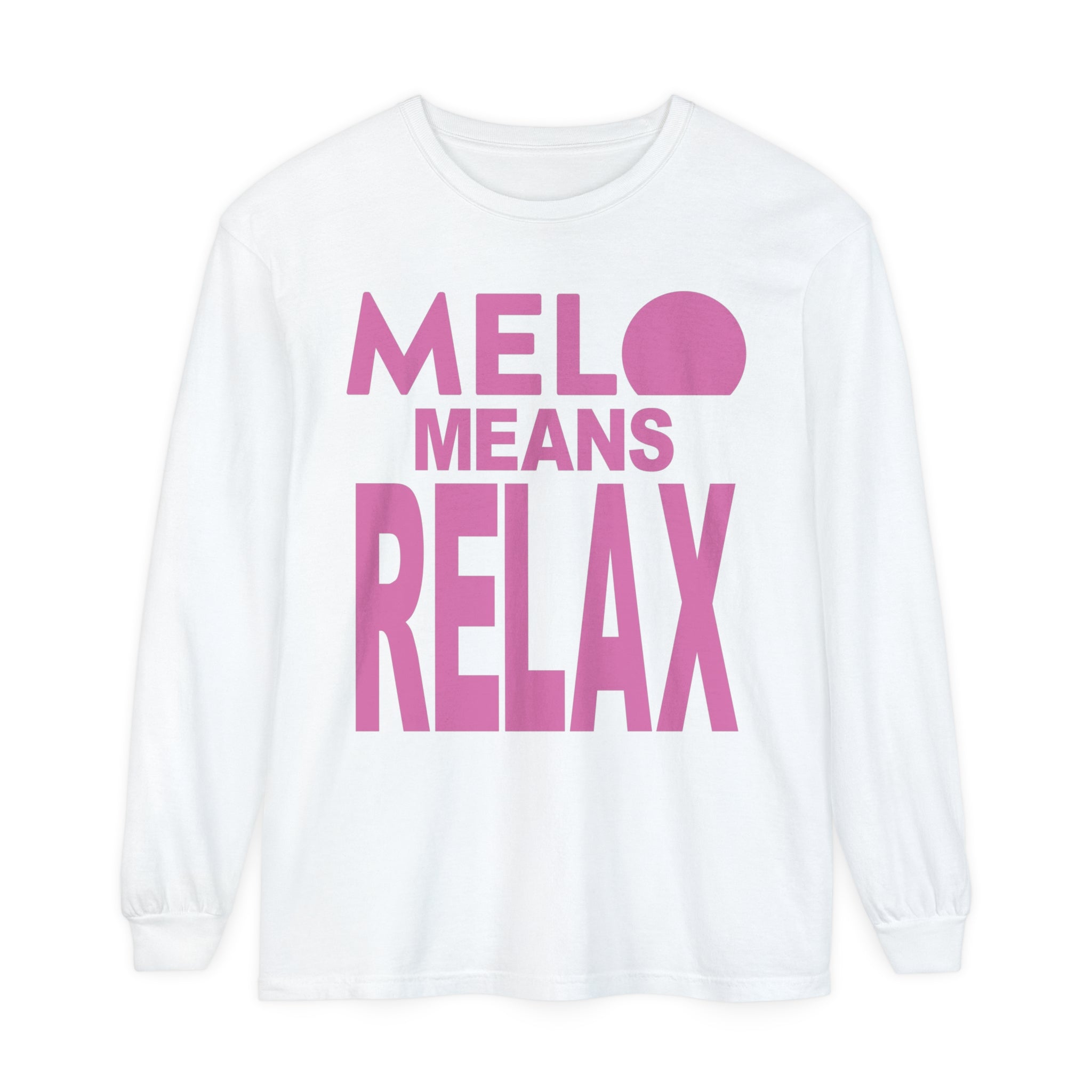 Vanuatu Relief Long - Sleeve Shirt - Melo Means Relax - Pink Text - Melo