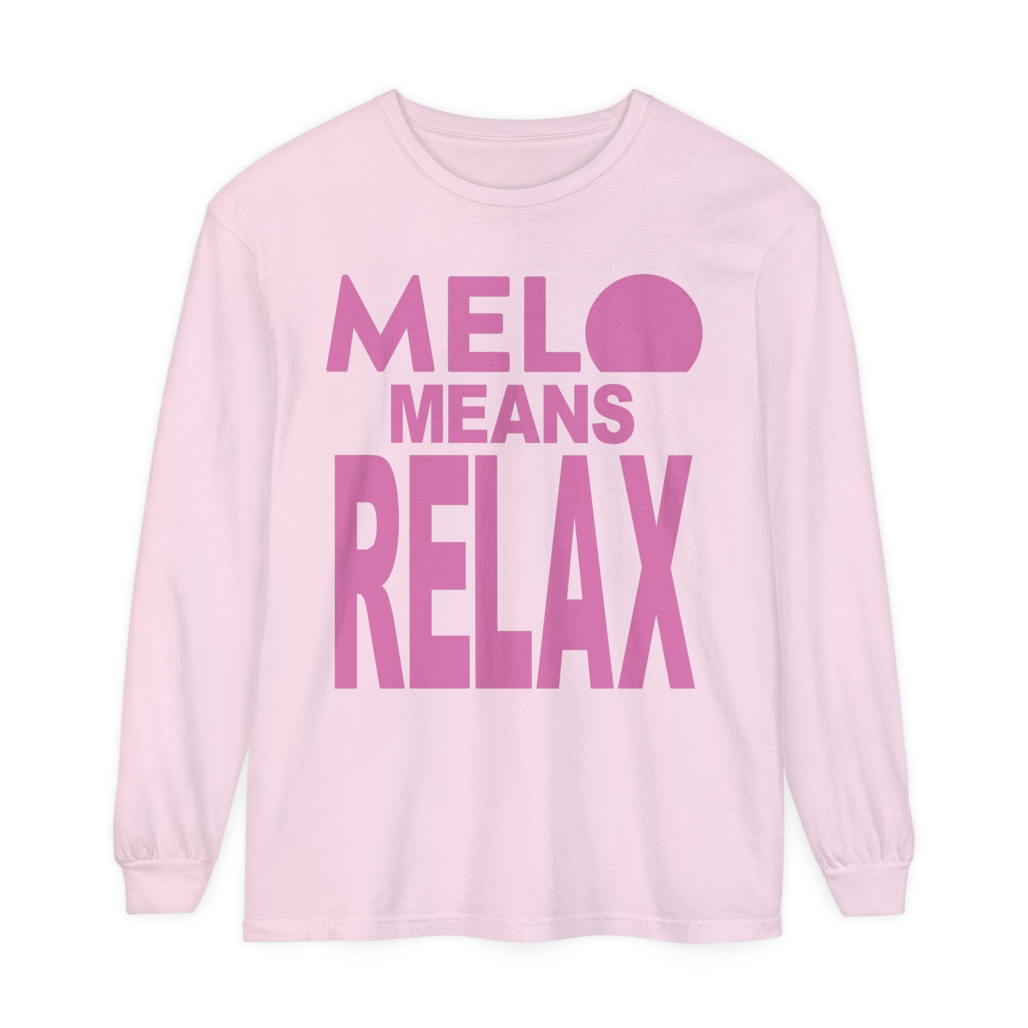 Vanuatu Relief Long - Sleeve Shirt - Melo Means Relax - Pink Text - Melo