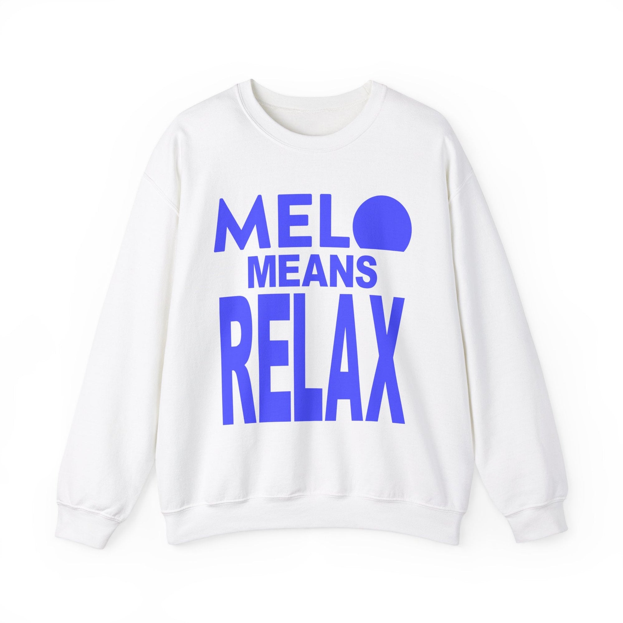 Vanuatu Relief Sweater - Melo Means Relax - Blue Text - Melo