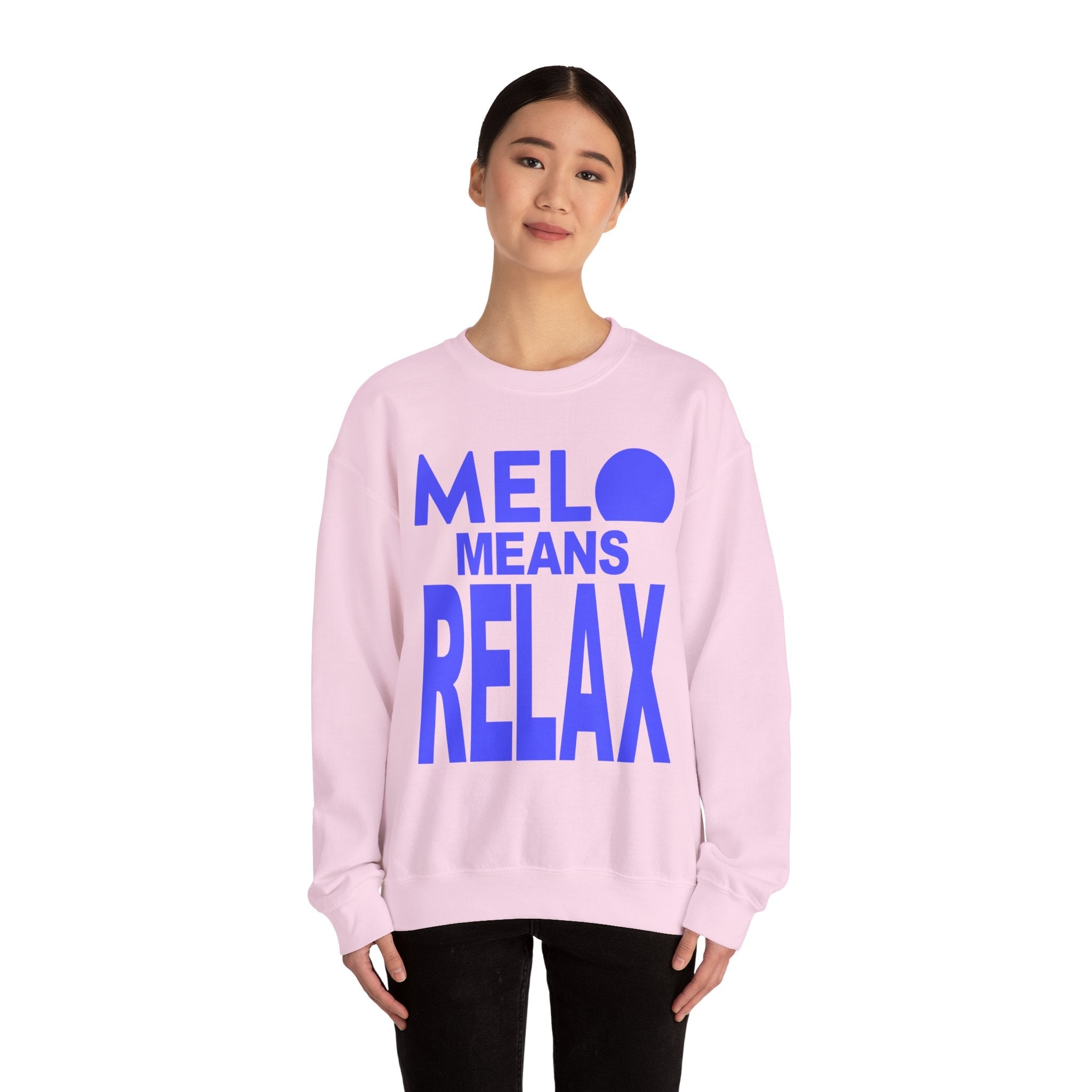 Vanuatu Relief Sweater - Melo Means Relax - Blue Text - Melo