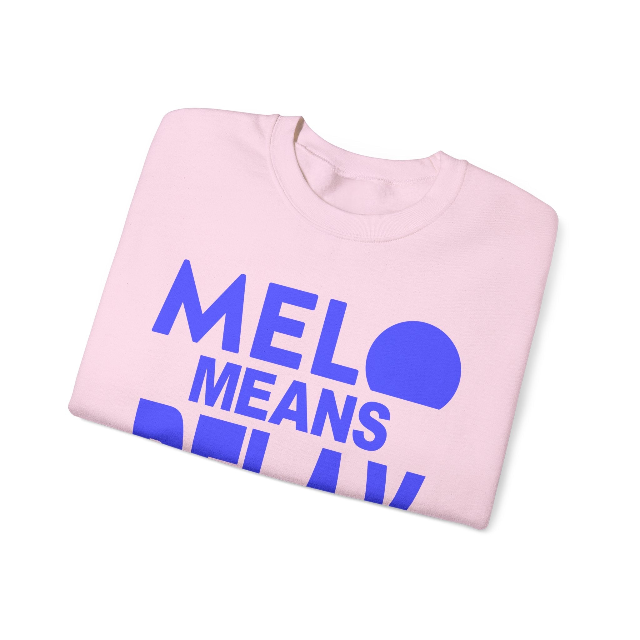 Vanuatu Relief Sweater - Melo Means Relax - Blue Text - Melo