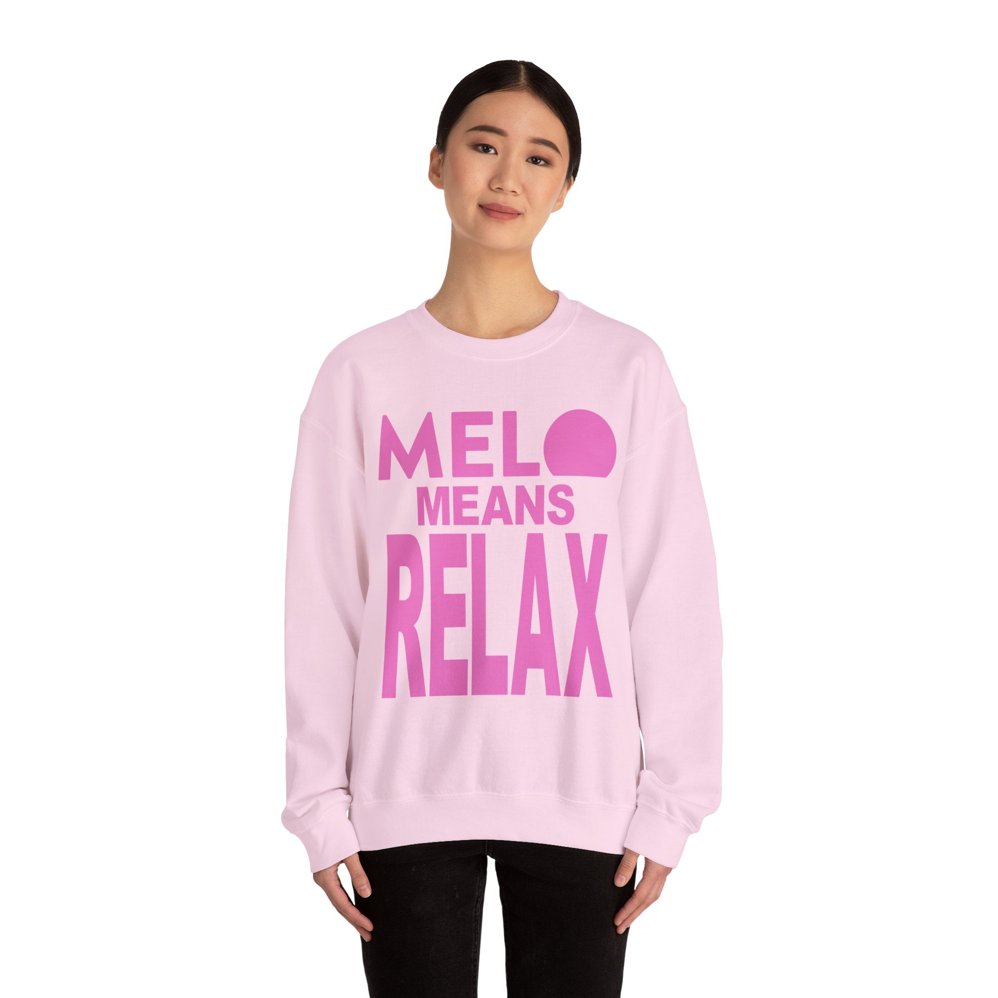 Vanuatu Relief Sweater - Melo Means Relax - Pink Text - Melo