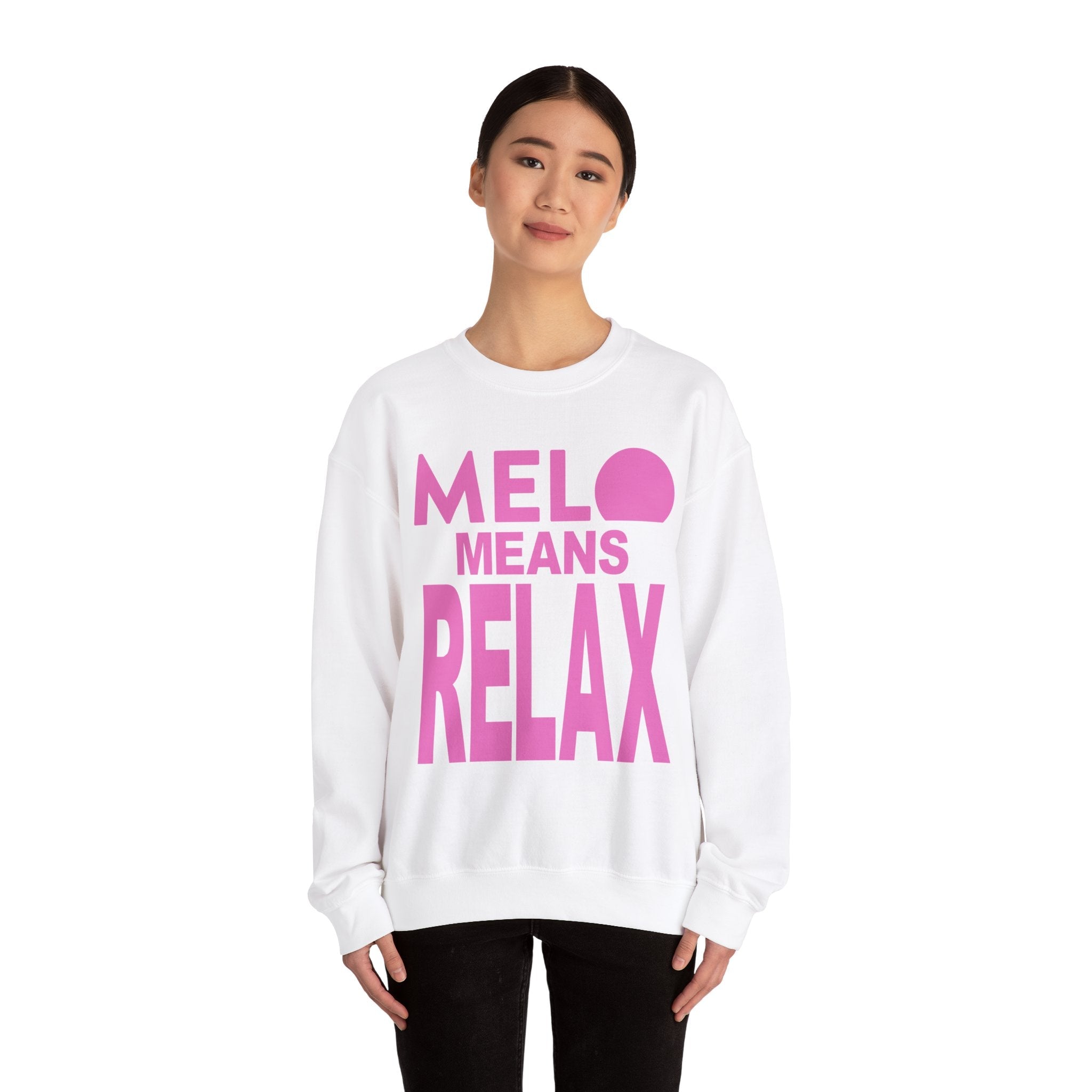 Vanuatu Relief Sweater - Melo Means Relax - Pink Text - Melo