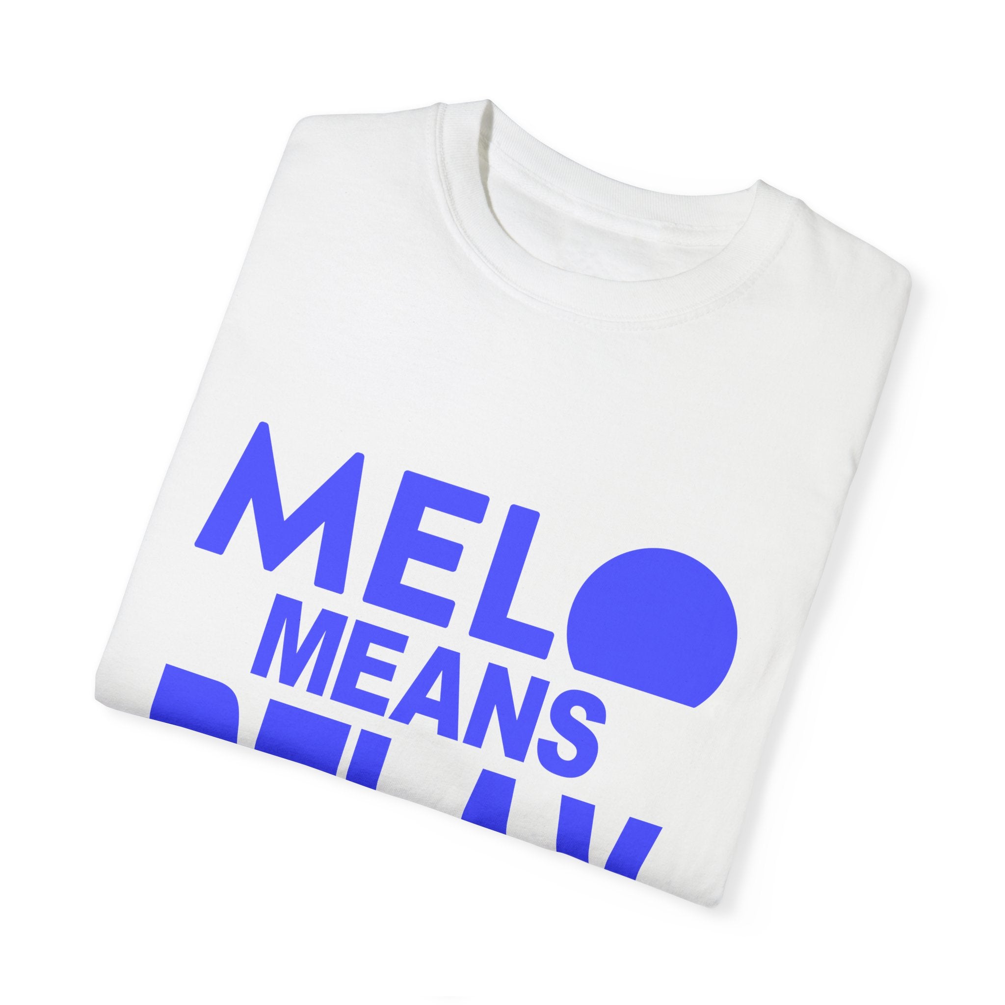 Vanuatu Relief Tee - Melo Means Relax - Blue Text - Melo