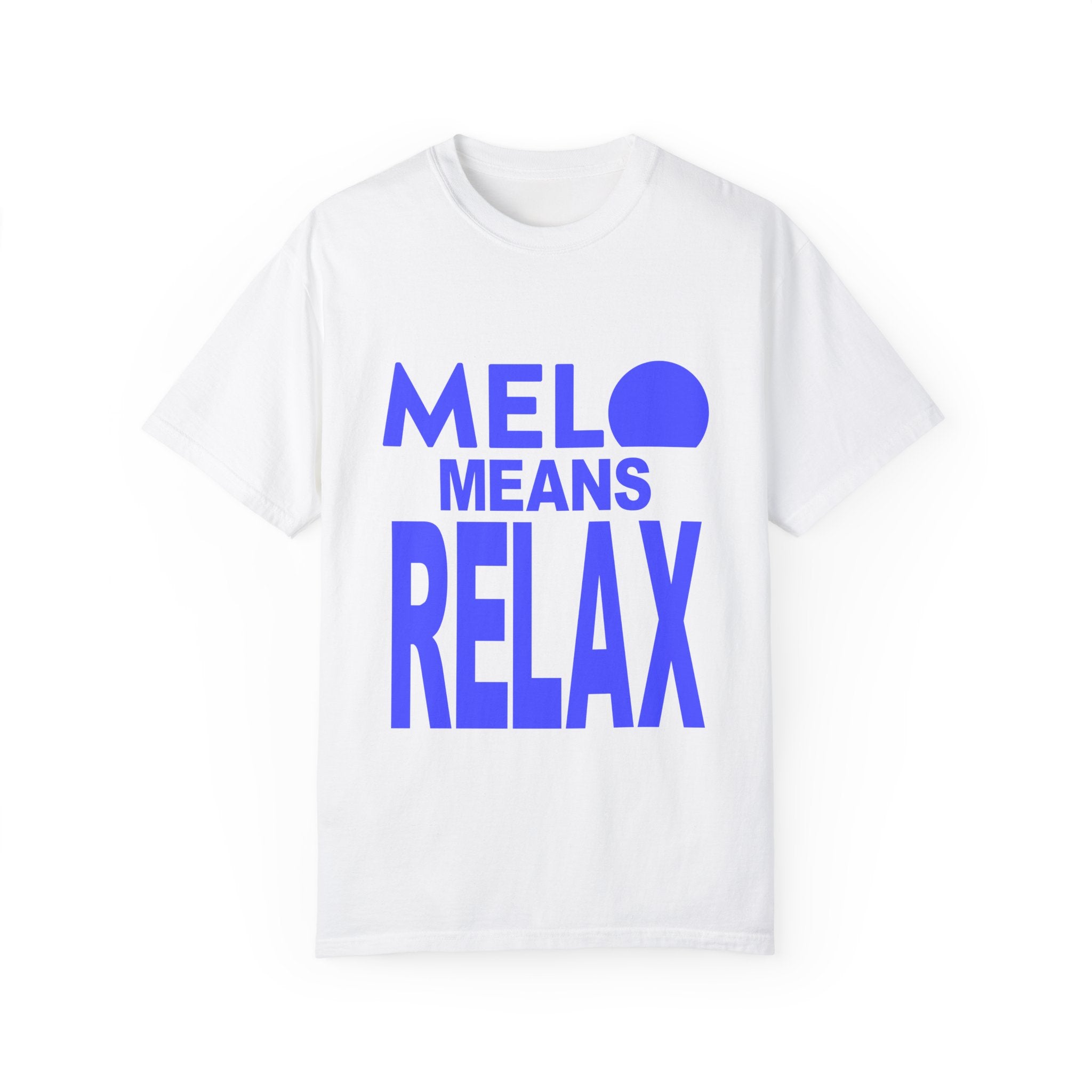 Vanuatu Relief Tee - Melo Means Relax - Blue Text - Melo