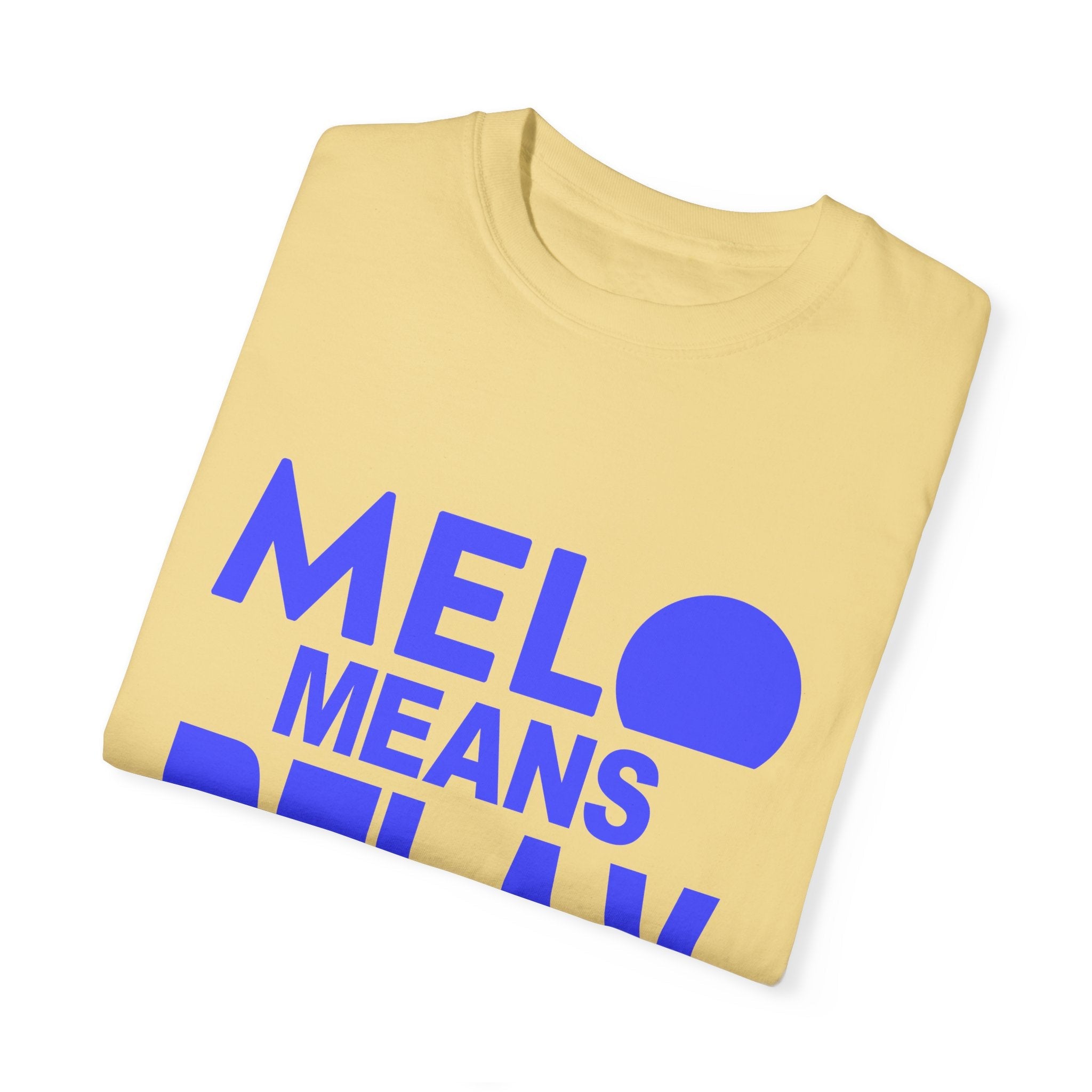 Vanuatu Relief Tee - Melo Means Relax - Blue Text - Melo