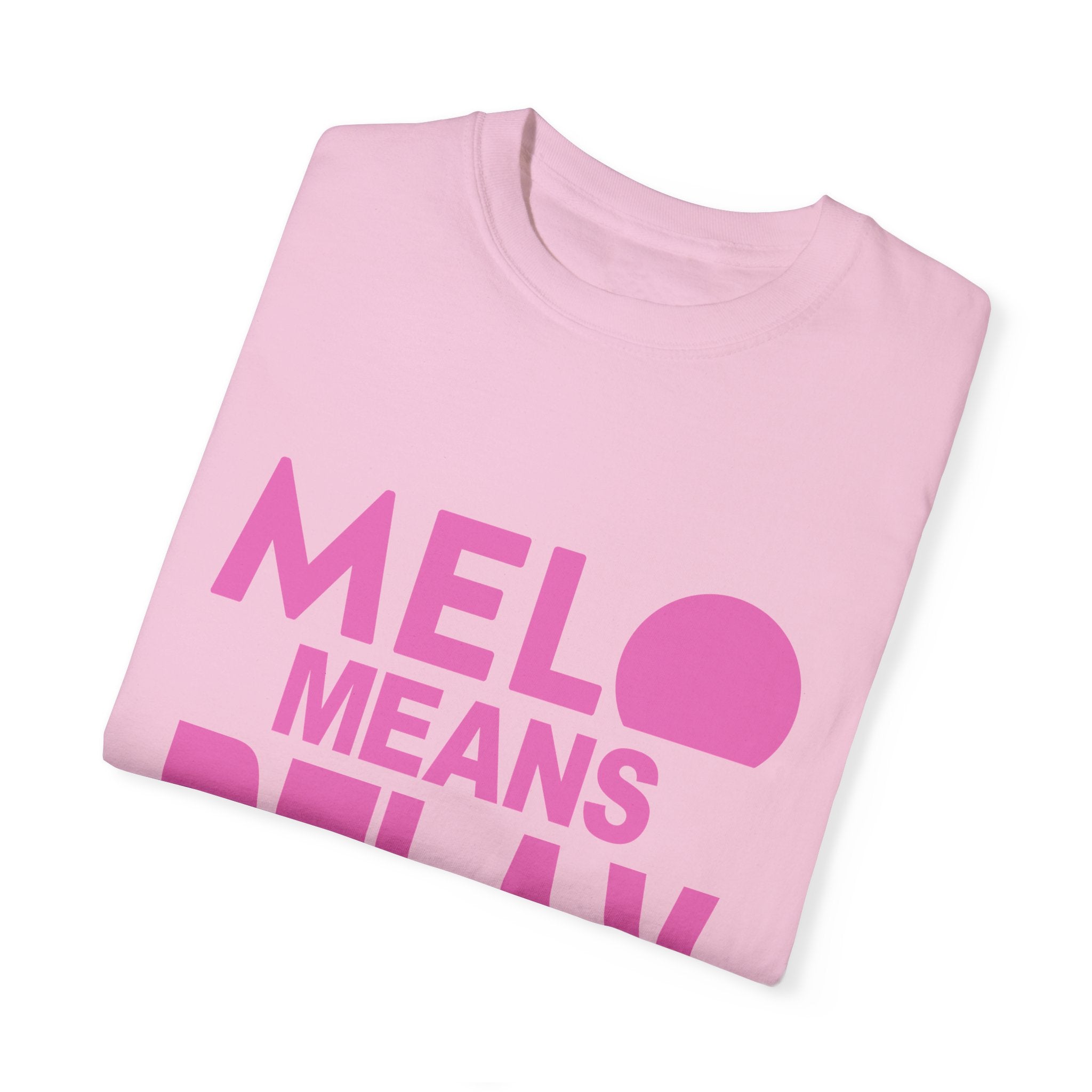 Vanuatu Relief Tee - Melo Means Relax - Pink Text - Melo